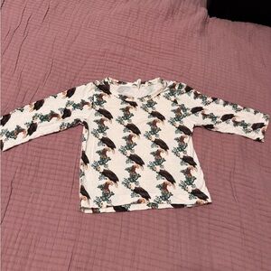 Kate Quinn Cream and Brown Long Sleeve Tee